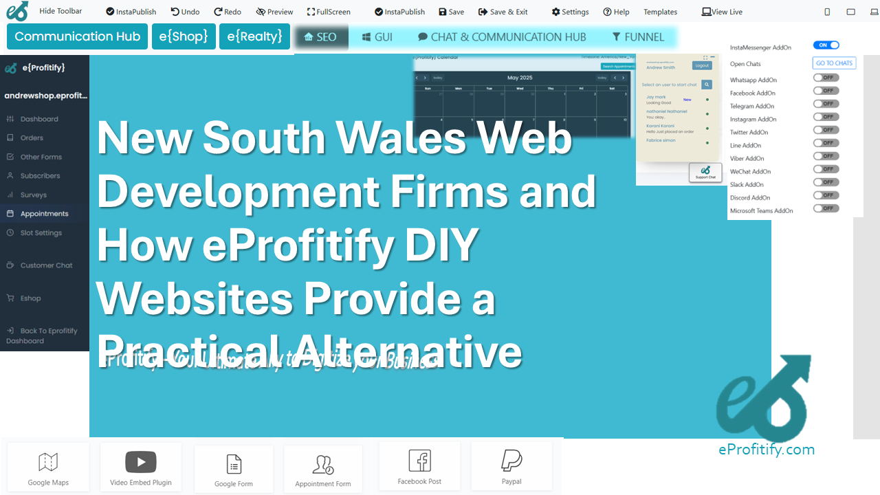 New South Wales Web Development Firms and How eProfitify DIY Websites Provide a Practical Alternative